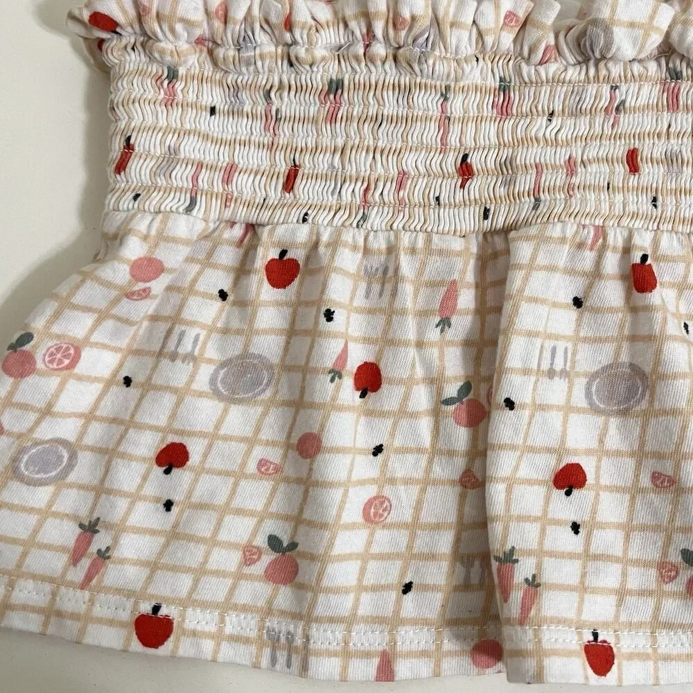 Nordstrom Baby Smocked Tank and Bloomers 2-Pc Set Picnic Fruit Girls SZ 3 Months